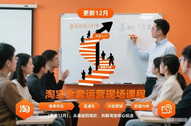 【精】淘宝全套运营现场课程(更新26年1月)，从基础到高阶，拆解淘宝核心玩法